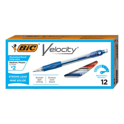 Picture of Velocity Original Mechanical Pencil, 0.7 mm, HB (#2), Black Lead, Blue Barrel, Dozen