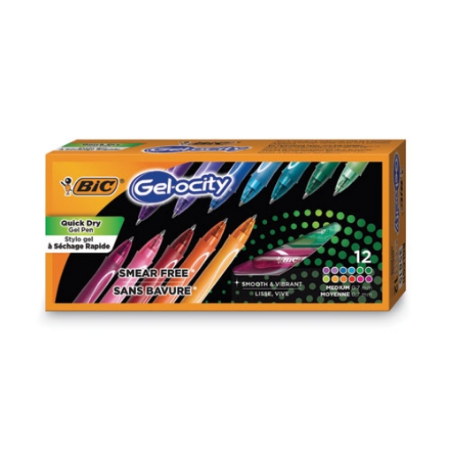 Picture of Gel-Ocity Quick Dry Gel Pen, Retractable, Fine 0.7 Mm, 12 Assorted Ink And Barrel Colors, Dozen