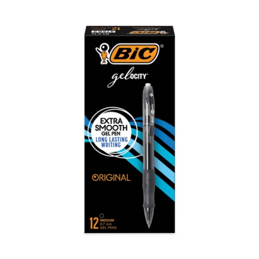 Picture of Gel-Ocity Gel Pen, Retractable, Medium 0.7 Mm, Black Ink, Translucent Black Barrel, Dozen