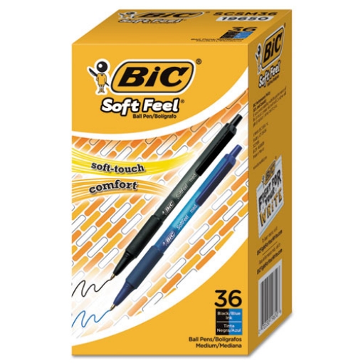 Picture of Soft Feel Ballpoint Pen Value Pack, Retractable, Medium 1 Mm, Assorted Ink And Barrel Colors, 36/pack