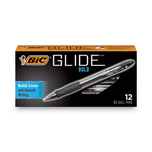 Picture of Glide Bold Ballpoint Pen, Retractable, Bold 1.6 Mm, Black Ink, Smoke Barrel, Dozen