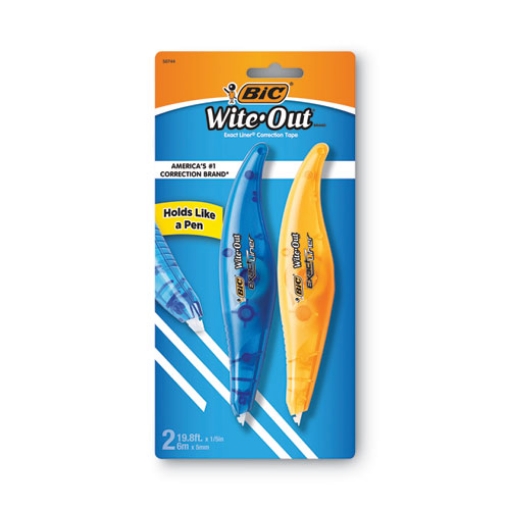 Picture of Wite-Out Brand Exact Liner Correction Tape, Non-Refillable, Blue/Orange Applicators, 0.2" x 236", 2/Pack