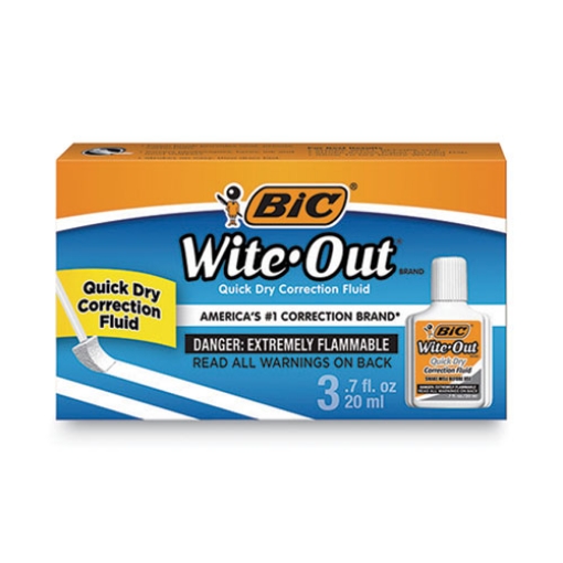 Picture of Wite-Out Quick Dry Correction Fluid, 20 Ml Bottle, White, 3/pack