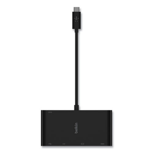 Picture of USB-C Multimedia + Charge Adapter, 4K HDMI/USB-A/USB-C/VGA, 4.9 ft, Black