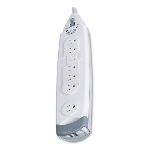 Picture of SurgeMaster Home Series Surge Protector, 7 AC Outlets, 12 ft Cord, 1,045 J, White