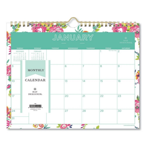 Picture of Day Designer Peyton Wall Calendar, Peyton Floral Artwork, 11 x 8.75, White/Multicolor Sheets, 12-Month (Jan to Dec): 2024