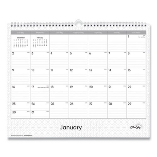 Picture of Enterprise Wall Calendar, Enterprise Geometric Artwork, 15 x 12, White/Gray Sheets, 12-Month (Jan to Dec): 2024