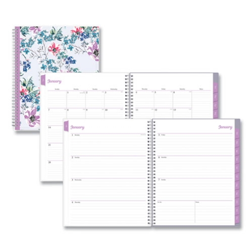 Picture of Laila Create-Your-Own Cover Weekly/Monthly Planner, Wildflower Artwork, 11 x 8.5, Purple/Blue/Pink, 12-Month (Jan-Dec): 2024