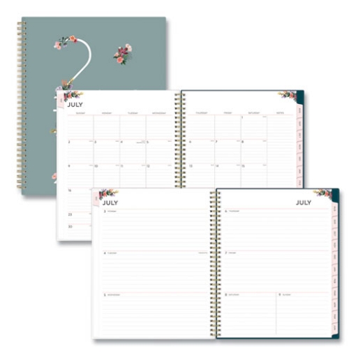 Picture of Greta Academic Year Weekly/Monthly Planner, Greta Floral Artwork, 11.5 x 8, Green Cover, 12-Month (July-June): 2023-2024