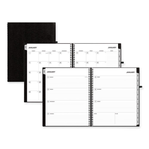 Picture of Aligned Weekly/Monthly Planner, 11 x 8.5, Black Cover, 12-Month (Jan to Dec): 2024