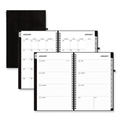 Picture of Aligned Weekly/Monthly Planner, 8 x 5, Black Cover, 12-Month (Jan to Dec): 2024