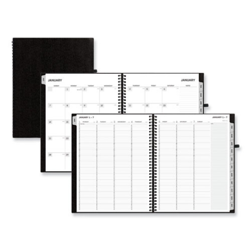 Picture of Aligned Weekly/Monthly Appointment Planner, 11 x 8.5, Black Cover, 12-Month (Jan to Dec): 2024