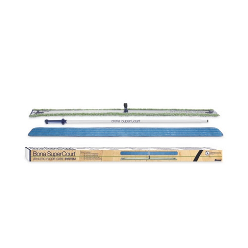 Picture of SuperCourt Athletic Floor Care System, 60" Wide  Microfiber Head, 66" Silver/Blue Aluminum Handle