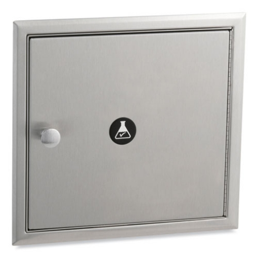 Picture of Recessed Specimen Pass-Thru Cabinet, 12.75w x 6d x 12.06h, Stainless Steel/Black