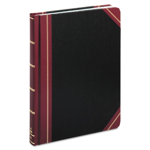 Picture of Extra-Durable Bound Book, Single-Page Record-Rule Format, Black/maroon/gold Cover, 10.13 X 7.78 Sheets, 300 Sheets/book