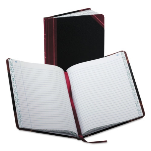 Picture of Account Record Book, Record-Style Rule, Black/maroon/gold Cover, 9.25 X 7.31 Sheets, 150 Sheets/book