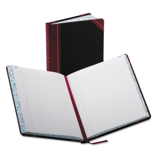 Picture of Account Record Book, Record-Style Rule, Black/red/gold Cover, 9.25 X 7.31 Sheets, 300 Sheets/book