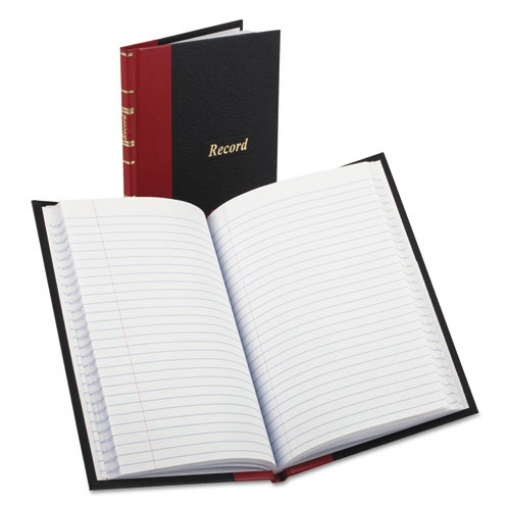 Picture of Record And Account Book With Red Spine, Custom Rule, Black/red/gold Cover, 7.5 X 5 Sheets, 144 Sheets/book