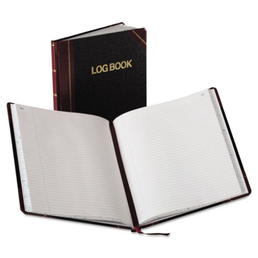 Picture of Log Book, List-Management Format with Medium/College Rule, Black/Red Cover, (150) 10.13 x 7.78 Sheets