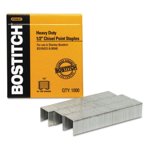 Picture of Heavy-Duty Premium Staples, 0.5" Leg, 0.5" Crown, Steel, 1,000/box