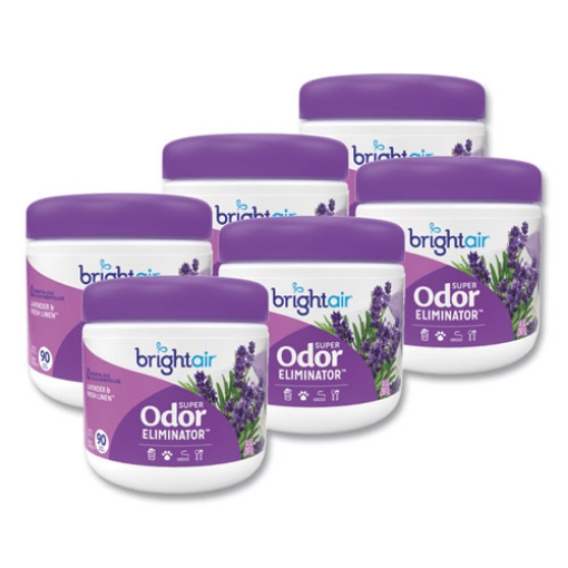 Picture of Super Odor Eliminator, Lavender And Fresh Linen, Purple, 14 Oz Jar, 6/carton