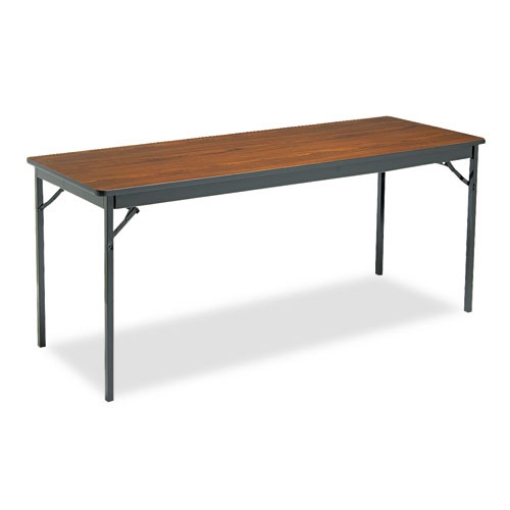 Picture of Special Size Folding Table, Rectangular, 72w X 24d X 30h, Walnut/black