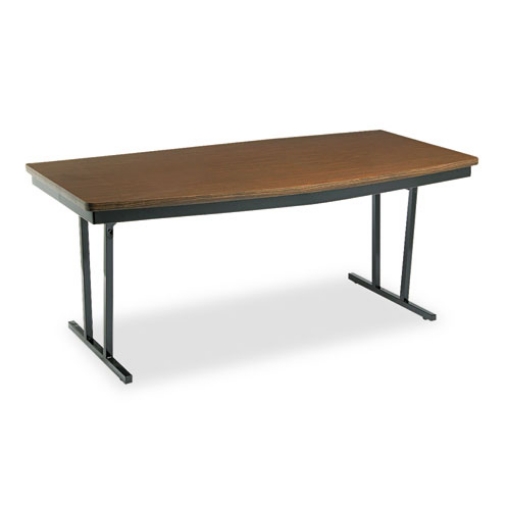 Picture of Economy Conference Folding Table, Boat, 72w X 36d X 30h, Walnut/black