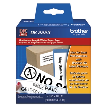 Picture of Continuous Paper Label Tape, 2" X 100 Ft, Black/white