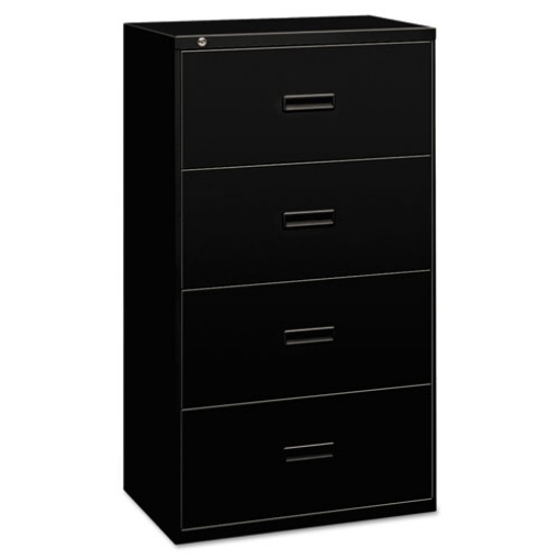 Picture of 400 Series Lateral File, 4 Legal/letter-Size File Drawers, Black, 30" X 18" X 52.5"
