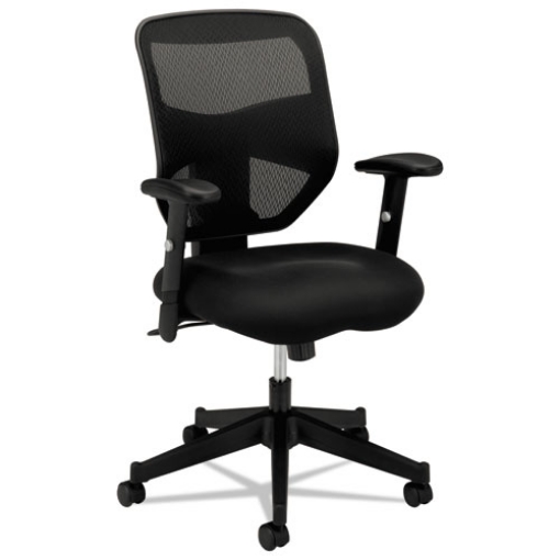 Picture of Vl531 Mesh High-Back Task Chair With Adjustable Arms, Supports Up To 250 Lb, 18" To 22" Seat Height, Black