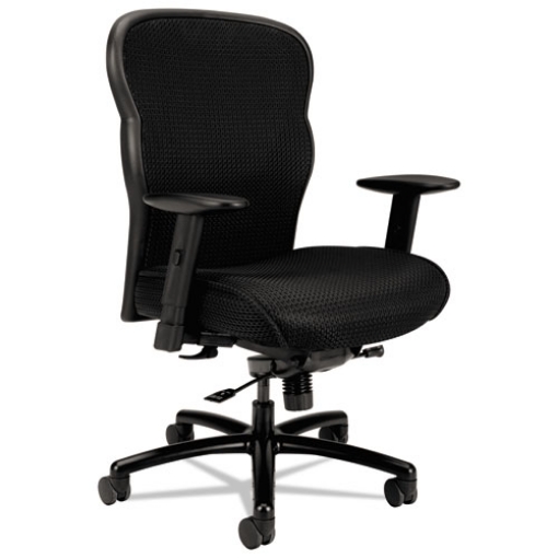 Picture of Wave Mesh Big And Tall Chair, Supports Up To 450 Lb, 19.25" To 22.25" Seat Height, Black