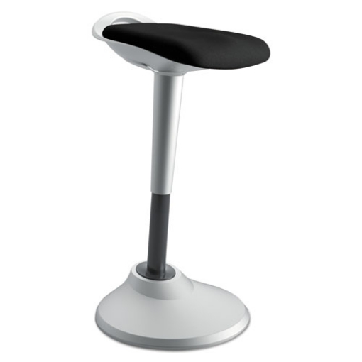 Picture of Perch Series Seat, Backless, Supports Up To 250 Lb, Black Seat, Silver Base