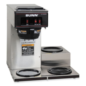 Picture of VP17-3 12-Cup Pour-Over Coffee Maker with Three Warmers, Stainless Steel/Black, Ships in 7-10 Business Days