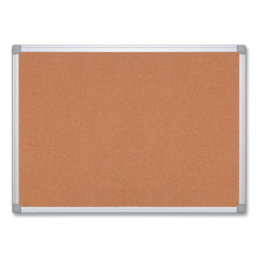 Picture of Earth Cork Board, 48 x 36, Tan Surface, Silver Aluminum Frame