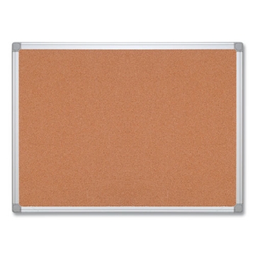Picture of Earth Cork Board, 72 x 48, Tan Surface, Silver Aluminum Frame