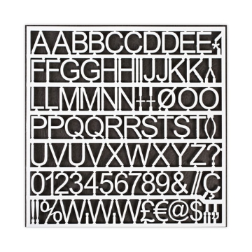Picture of White Plastic Set of Letters, Numbers and Symbols, Uppercase, 1"h