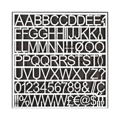 Picture of White Plastic Set of Letters, Numbers and Symbols, Uppercase, 1"h
