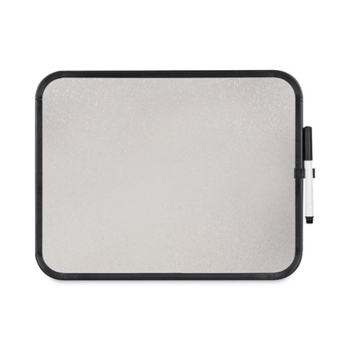 Picture of magnetic dry erase board, 11 x 14, white surface, black plastic frame