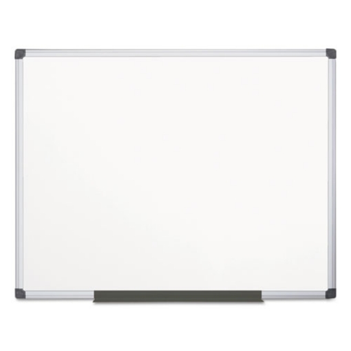 Picture of porcelain value dry erase board, 48 x 72, white surface, silver aluminum frame