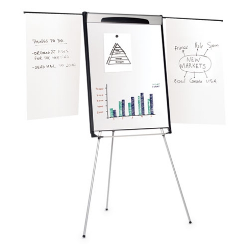 Picture of Tripod Extension Bar Magnetic Dry-Erase Easel, 39" To 72" High, Black/silver