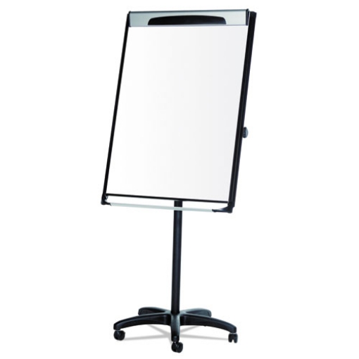 Picture of platinum mobile easel, 29 x 41, white surface, black plastic frame