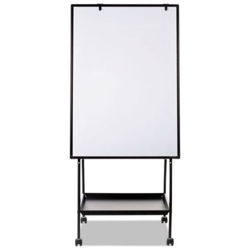 Picture of creation station magnetic dry erase board, 29.5 x 74.88, white surface, black metal frame