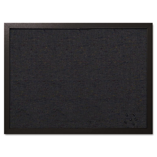 Picture of Designer Fabric Bulletin Board, 24 x 18, Black Surface, Black MDF Wood Frame