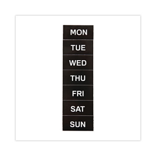 Picture of Interchangeable Magnetic Board Accessories, Days of Week, Black/White, 2" x 1", 7 Pieces