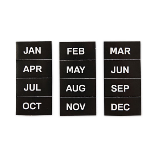 Picture of Interchangeable Magnetic Board Accessories, Months of Year, Black/White, 2" x 1", 12 Pieces