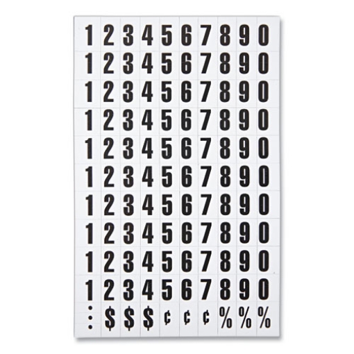 Picture of Interchangeable Magnetic Board Accessories, Numbers, Black, 0.75"h