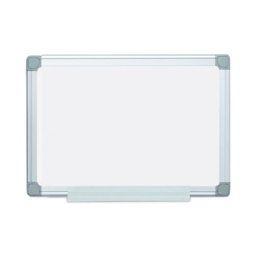 Picture of earth silver easy-clean dry erase board, reversible, 24 x 18, white surface, silver aluminum frame