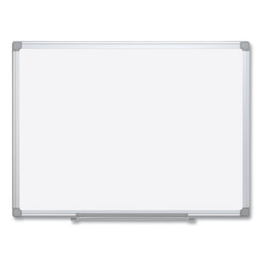 Picture of earth silver easy-clean dry erase board, reversible, 72 x 48, white surface, silver aluminum frame