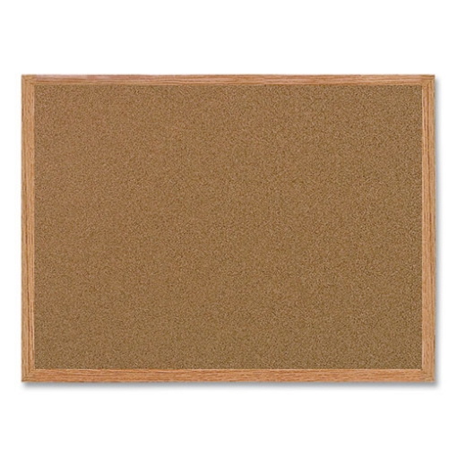 Picture of Value Cork Bulletin Board with Oak Frame, 24 x 36, Brown Surface, Oak Frame