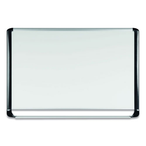 Picture of pure platinum magnetic dry erase board, 96 x 48, white surface, silver/black aluminum frame